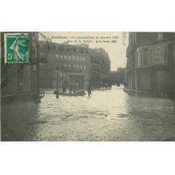 Inondations et Crue de 1910. ASNIERES 92. Rue de la Station