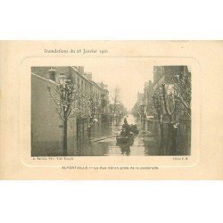 Inondation et Crue de 1910. ALFORTVILLE 94. Rue Véron