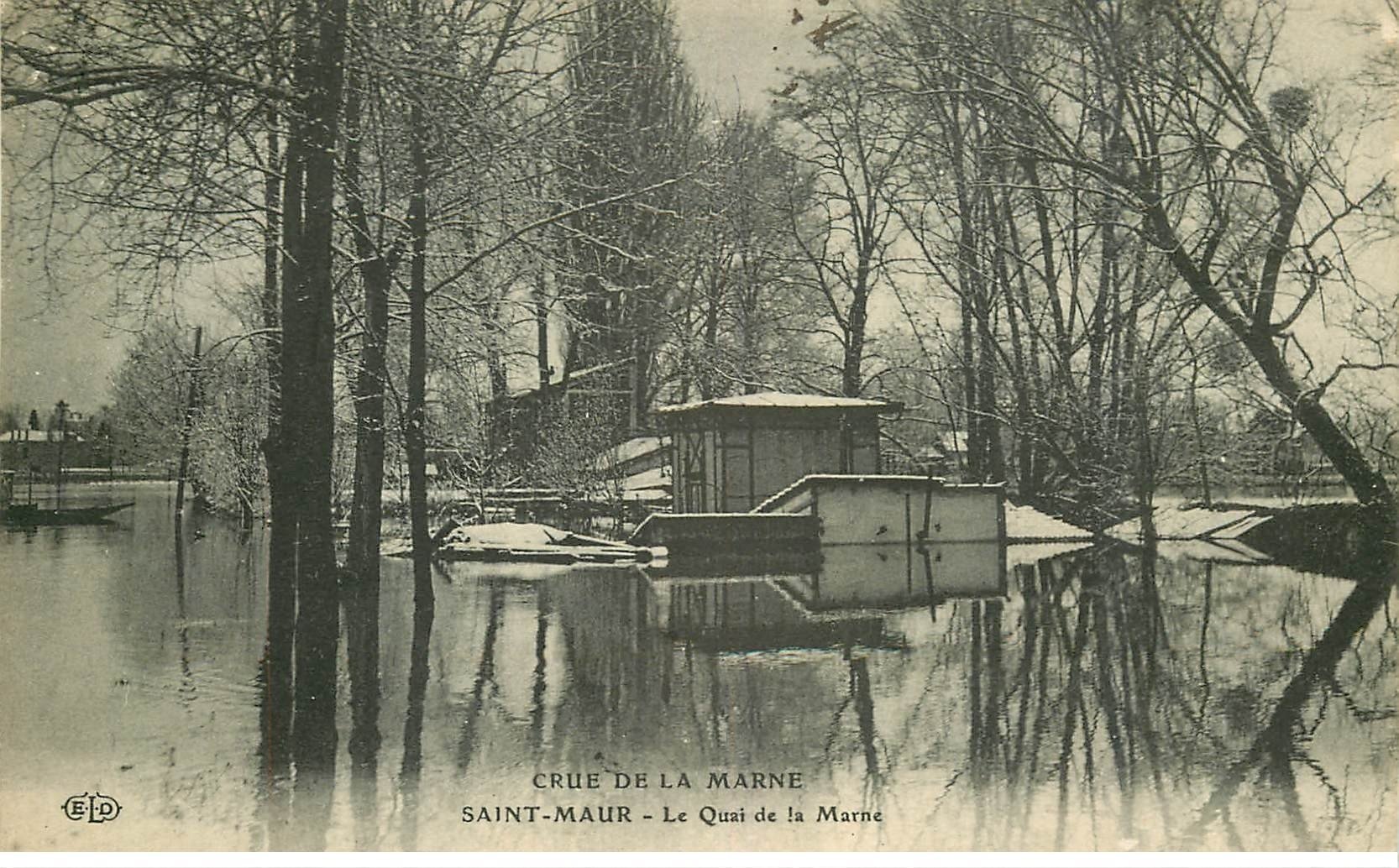 Inondation et Crue de 1910. SAINT-MAUR 94. Quai de la Marne