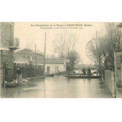 Inondations et Crue de 1910. SAINT-MAUR 94. Villa Schacken Rue Pinet Restaurant Coulomb