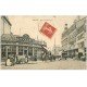 carte postale ancienne 10 TROYES. Rue de la République 1913. Poussette de livraison Coqueret Spécialité de Cafés