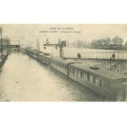 Inondations et Crue de 1910. CHOISY-LE-ROI 94. Train l'Express de Limoges