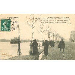 Inondation et Crue de 1910. CHARENTON 94. Quai et Place des Carrières