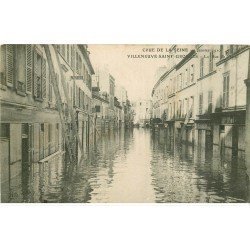 Inondations et Crue de 1910. VILLENEUVE-SAINT-GEORGES 94. Rue de Paris. Bouillon Kub