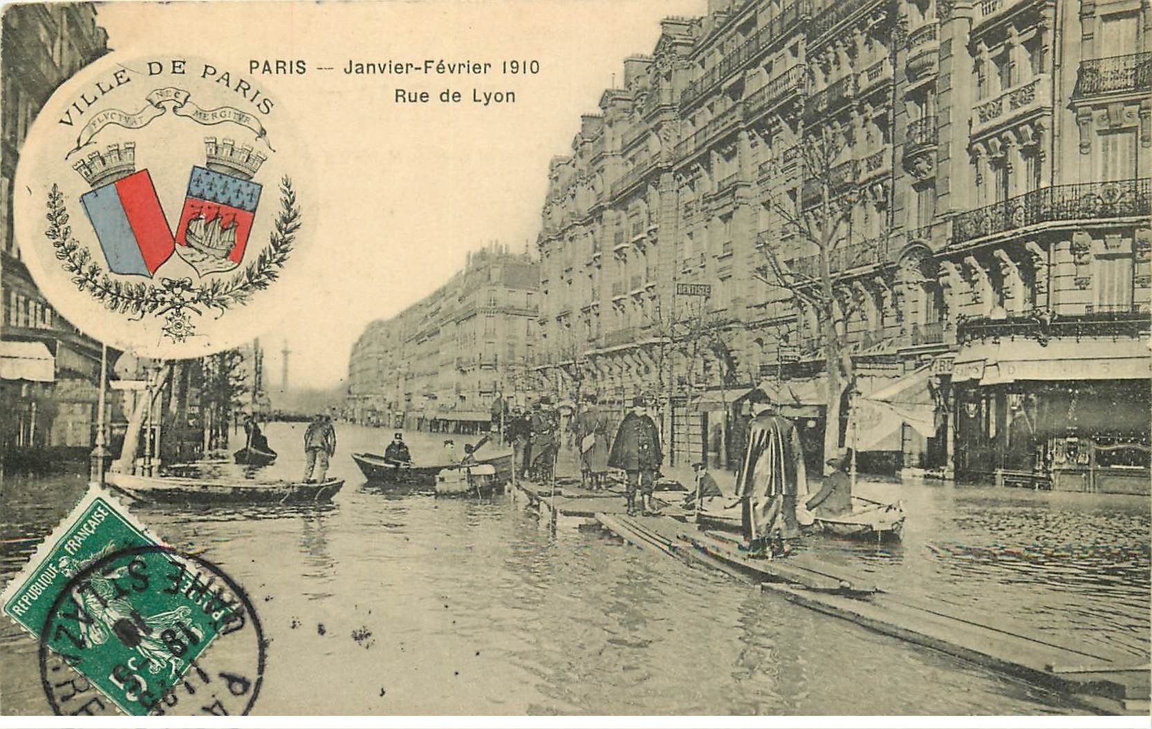 PARIS 12 Inondations et Crue 1910. Rue de Lyon. Edition B.G