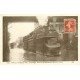 Inondation et Crue de PARIS 1910. Tramway à vapeur Louvres-Versailles. Carte Photo Ed. Rose