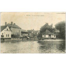 carte postale ancienne 10 TROYES. Un bras de Seine à Jaillard 1905. Coin gauche un peu mou...