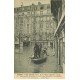 carte postale ancienne INONDATION ET CRUE PARIS 1910. Sauveteurs rue Gros à Auteuil