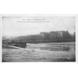 carte postale ancienne INONDATION ET CRUE PARIS 1910. Pont de l'Alma