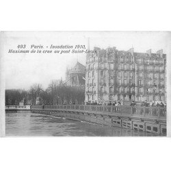 INONDATION ET CRUE PARIS 1910. Pont Saint-Louis