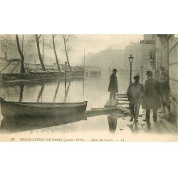 INONDATION ET CRUE PARIS 1910. Quai Malaquais Laperouse