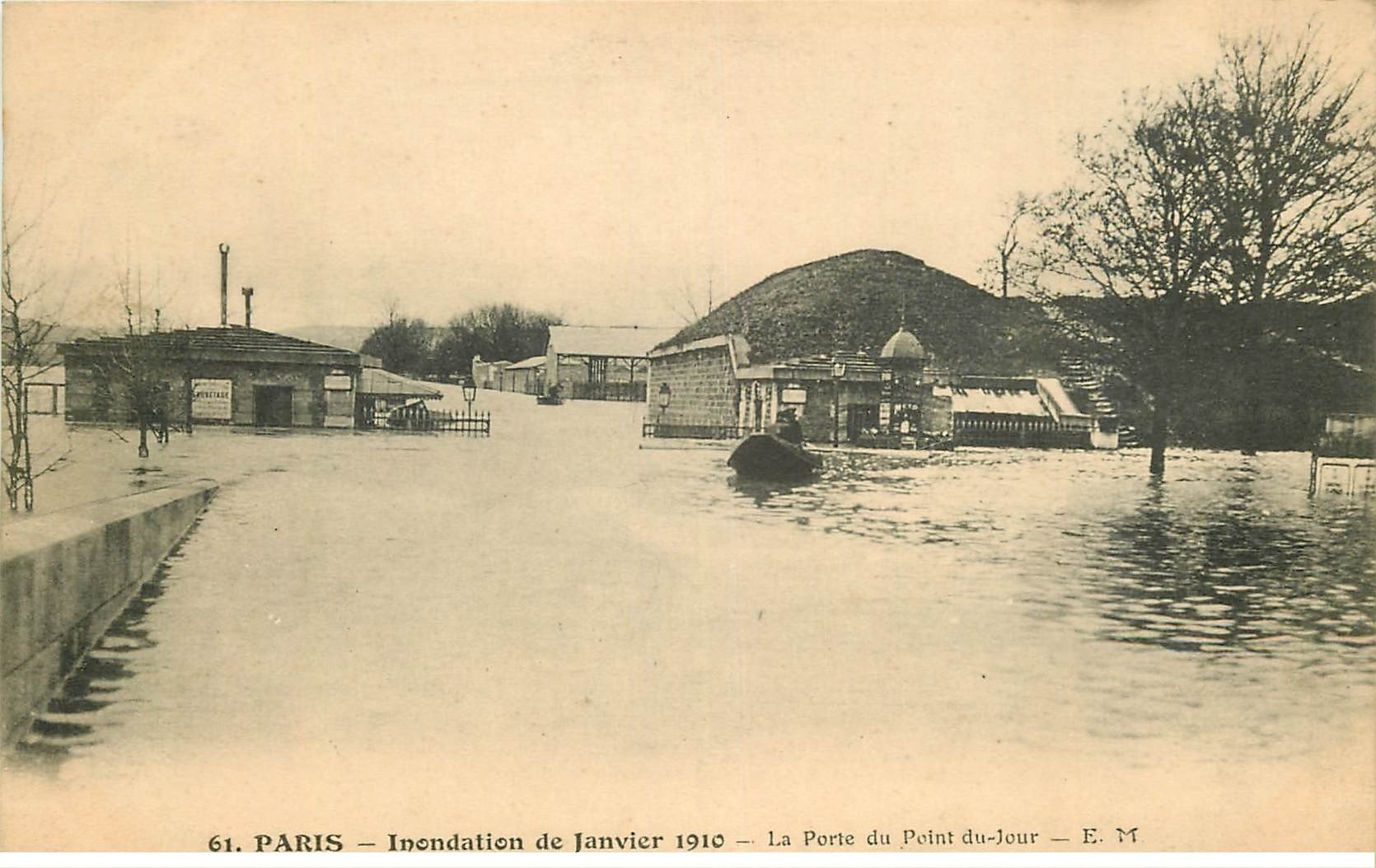 INONDATION ET CRUE PARIS 1910. Porte Point-du-Jour