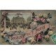 carte postale ancienne 75 PARIS Fantaisie . Carte montage Opéra et Fleurs 1908. Carte émaillographie (dico) ELD