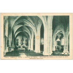 carte postale ancienne 45 AMILLY. Eglise avec Vierge en bois sculpté