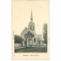 carte postale ancienne 45 ARTENAY. Eglise Saint-Victor 1905
