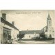 carte postale ancienne 45 BORDEAUX-LES-ROUCHES. Café de l'Union Place Eglise vers 1919