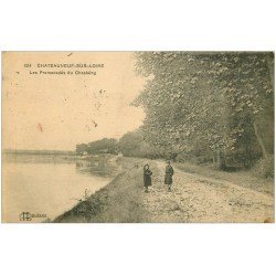 carte postale ancienne 45 CHATEAUNEUF-SUR-LOIRE. Promenades du Chastaing avec écoliers