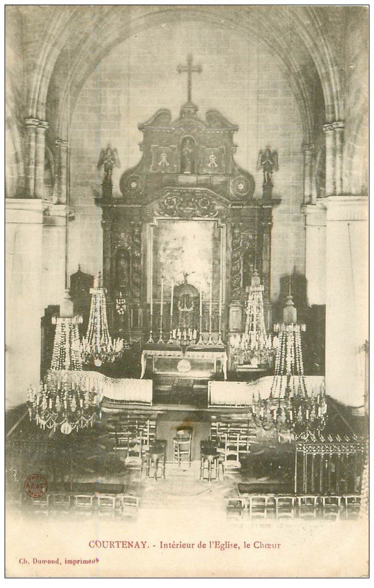 carte postale ancienne 45 COURTENAY. Eglise Saint-Pierre le Choeur 1905