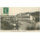 carte postale ancienne 02 CHATEAU-THIERRY. Petite embarcation et Cheval sur la Marne 1918