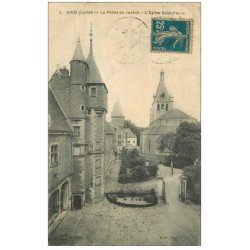 carte postale ancienne 45 GIEN. Palais de Justice 1920 Eglise Saint-Pierre