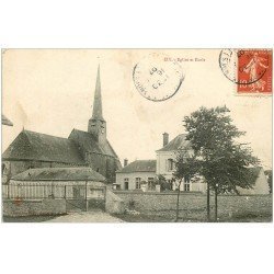 carte postale ancienne 45 IZY. Eglise et Ecole 1907. Tampon Bazoches-les-Gaillardes