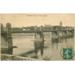 carte postale ancienne 45 JARGEAU. Pont suspendu 1911