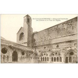 carte postale ancienne 11 ABBAYE DE FONTFROIDE. Cloîtres et Tour de l'Eglise