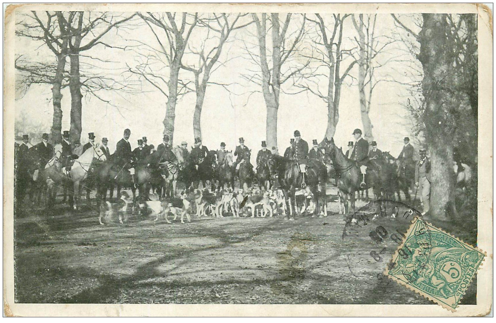carte postale ancienne 45 LE LOIRET. La Chasse à Courre 1905. Equipage et Chiens de chasse