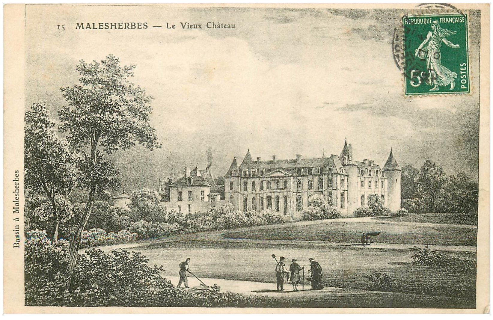 carte postale ancienne 45 MALESHERBES. Le Vieux Château 1908