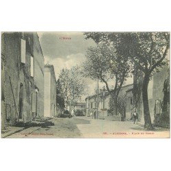 carte postale ancienne 11 ALZONNE. Place du Christ 1918