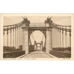 carte postale ancienne 45 MEUNG-SUR-LOIRE. Le Pont suspendu