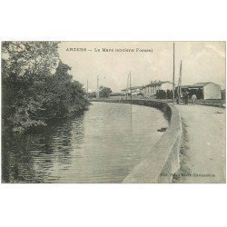 carte postale ancienne 11 ARZENS. La Mare anciens Fossés 1917