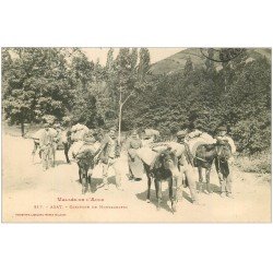 11 AXAT. Caravane de Montagnards 1909. Anes et mules