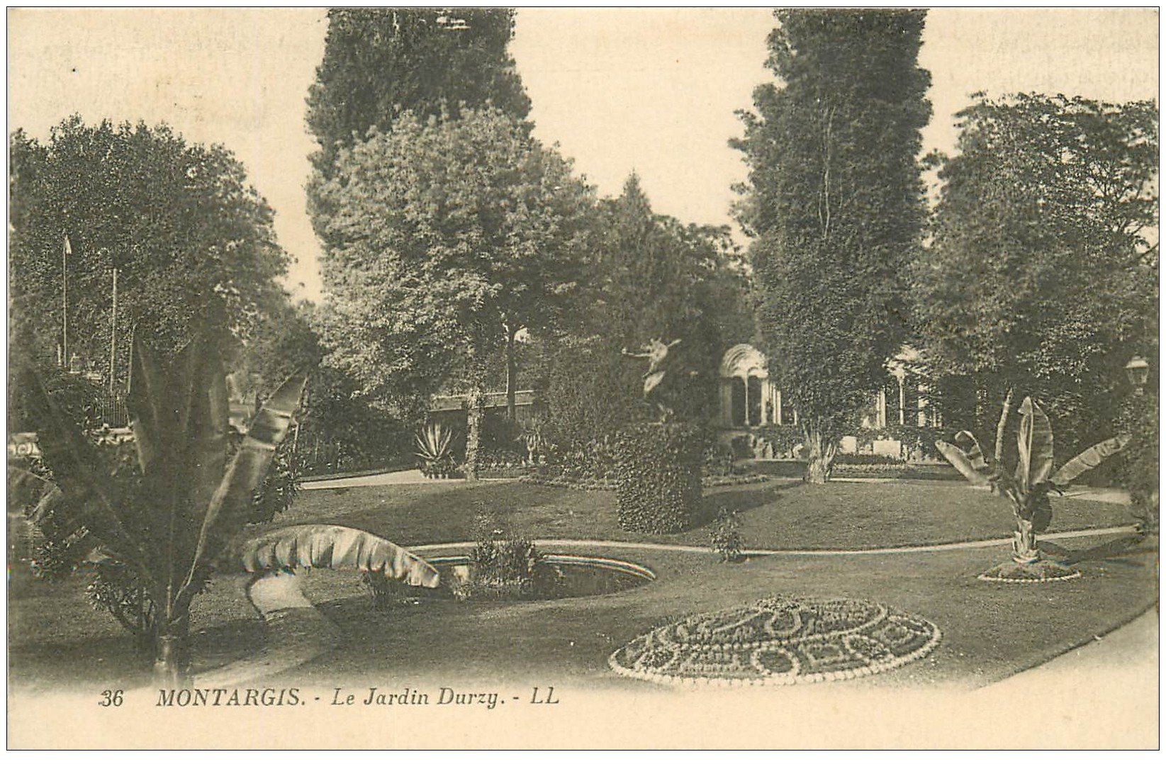 carte postale ancienne 45 MONTARGIS. Jardin Durzy 1925