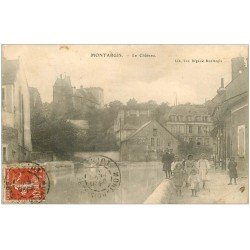 carte postale ancienne 45 MONTARGIS. Le Château 1910. Affiche Oxigénée Cusenier