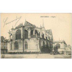 carte postale ancienne 45 MONTARGIS. L'Eglise 1916. Tampon Militaire