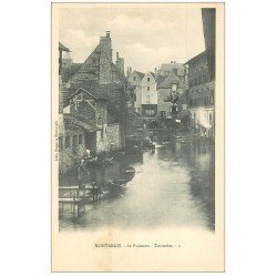 carte postale ancienne 45 MONTARGIS. Tanneries le Puiseaux avec Tanneur et Lavandière