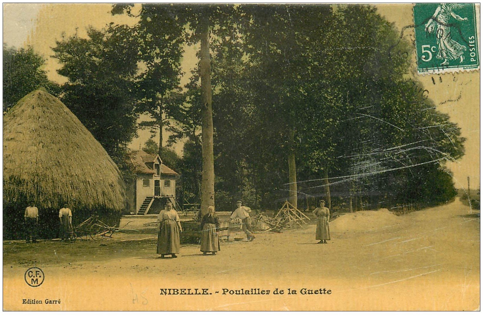 carte postale ancienne 45 NIBELLE. Rare Pouilaillier de la Guette. Carte de luxe 1911