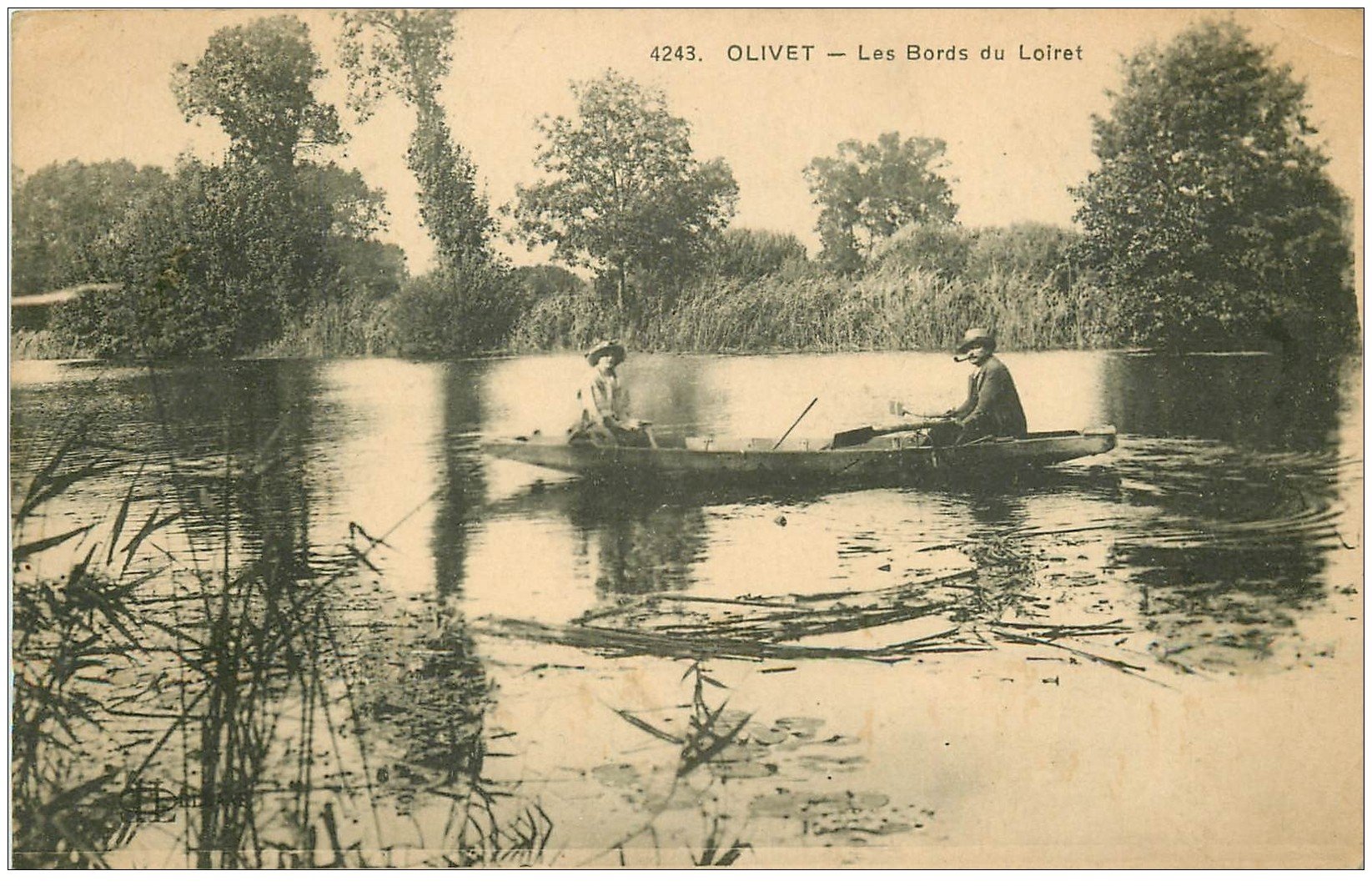 carte postale ancienne 45 OLIVET. Ballade en barque Bords du Loiret