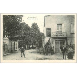 carte postale ancienne 11 BELVEZE. Avenue de la Gare. Pharmacie