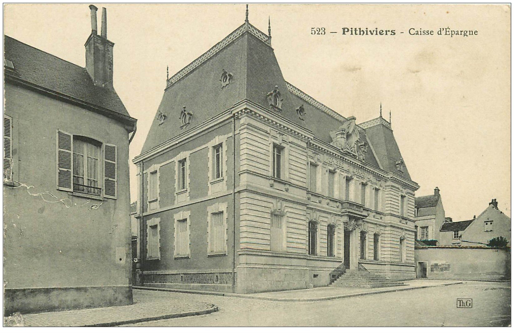 carte postale ancienne 45 PITHIVIERS. Caisse d'Epargne 1913