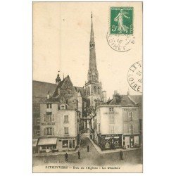 carte postale ancienne 45 PITHIVIERS. Clocher rue de l'Eglise 1915