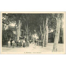 carte postale ancienne 11 BELVEZE. Café du Marché Route Nationale