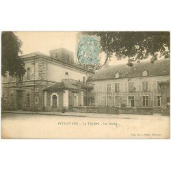 carte postale ancienne 45 PITHIVIERS. Théâtre et Mairie 1905