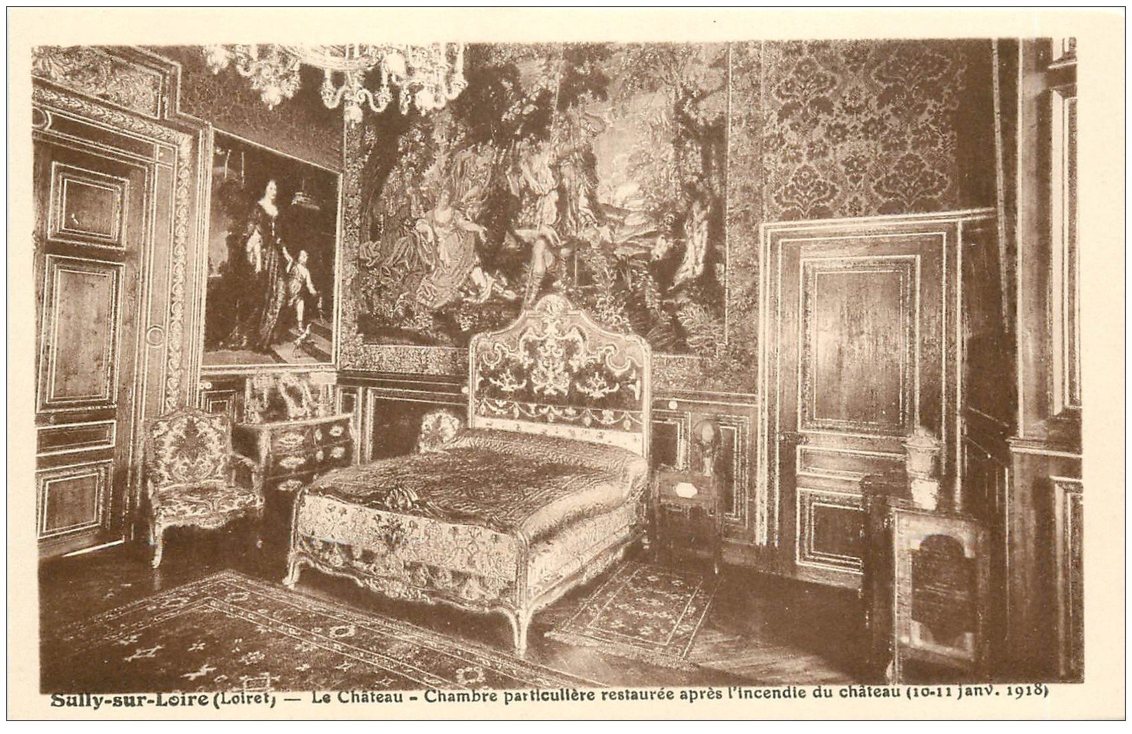 carte postale ancienne 45 SULLY-SUR-LOIRE. Château Chambre