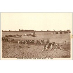 carte postale ancienne 45 SULLY-SUR-LOIRE. La Plage animée