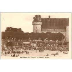 carte postale ancienne 45 SULLY-SUR-LOIRE. La Plage du Château