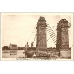 carte postale ancienne 45 SULLY-SUR-LOIRE. Pont suspendu