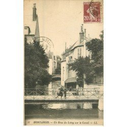 carte postale ancienne 45 MONTARGIS. Un Bras du Loing sur Canal animation