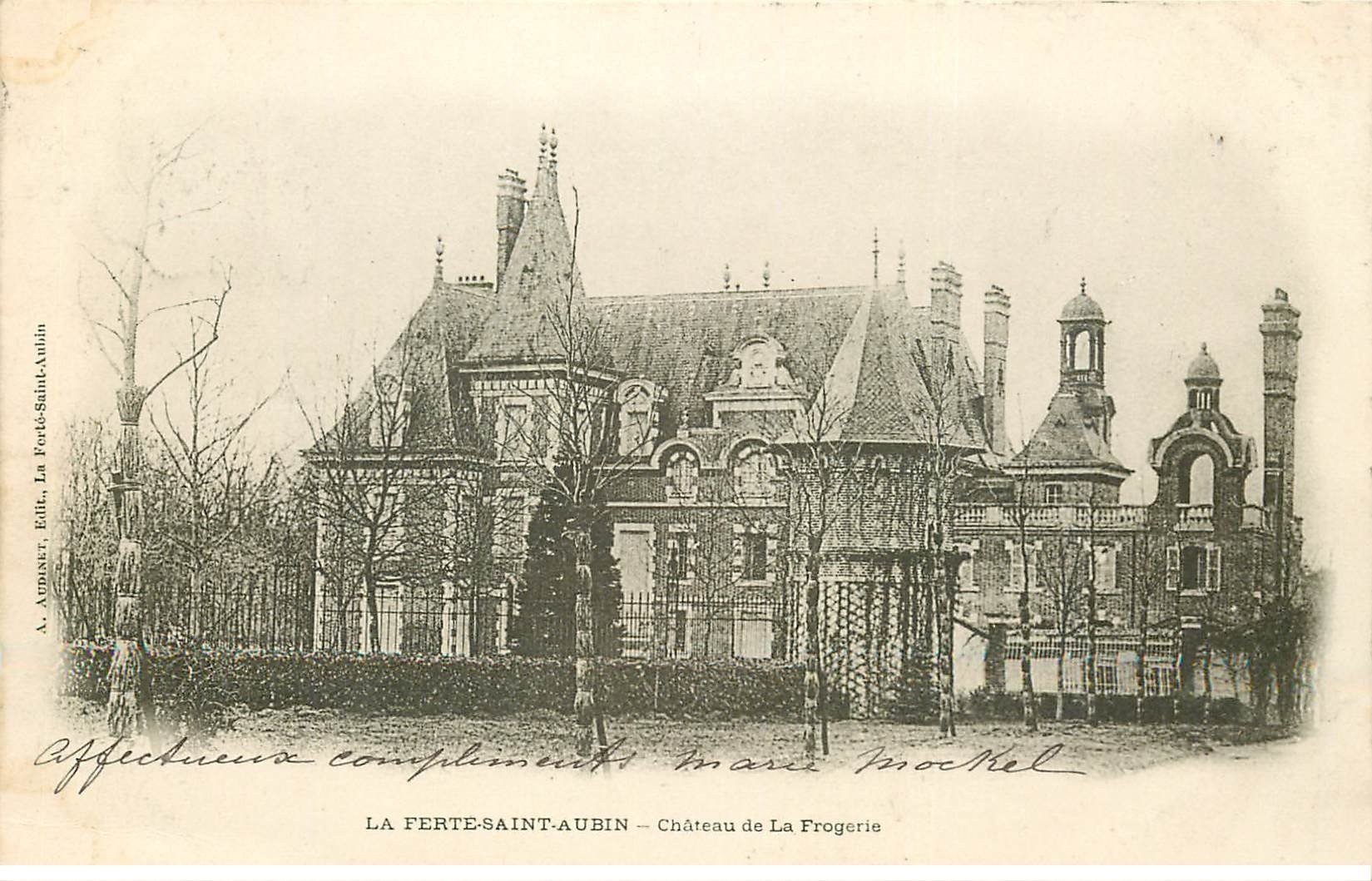 carte postale ancienne 45 LA FERTE SAINT-AUBIN. Château de la Frogerie 1904